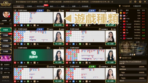 選擇想玩的遊戲種類
